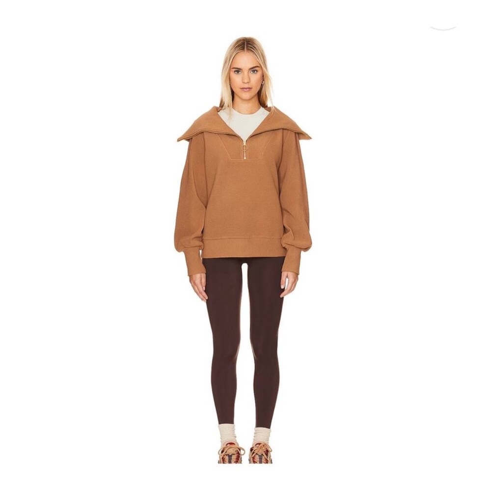 VARLEY Vine Ottoman Half Zip Sweatshirt Size medium Camel - Picture 3 of 15